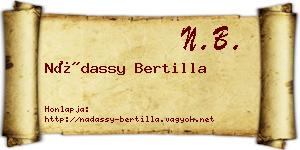 Nádassy Bertilla névjegykártya